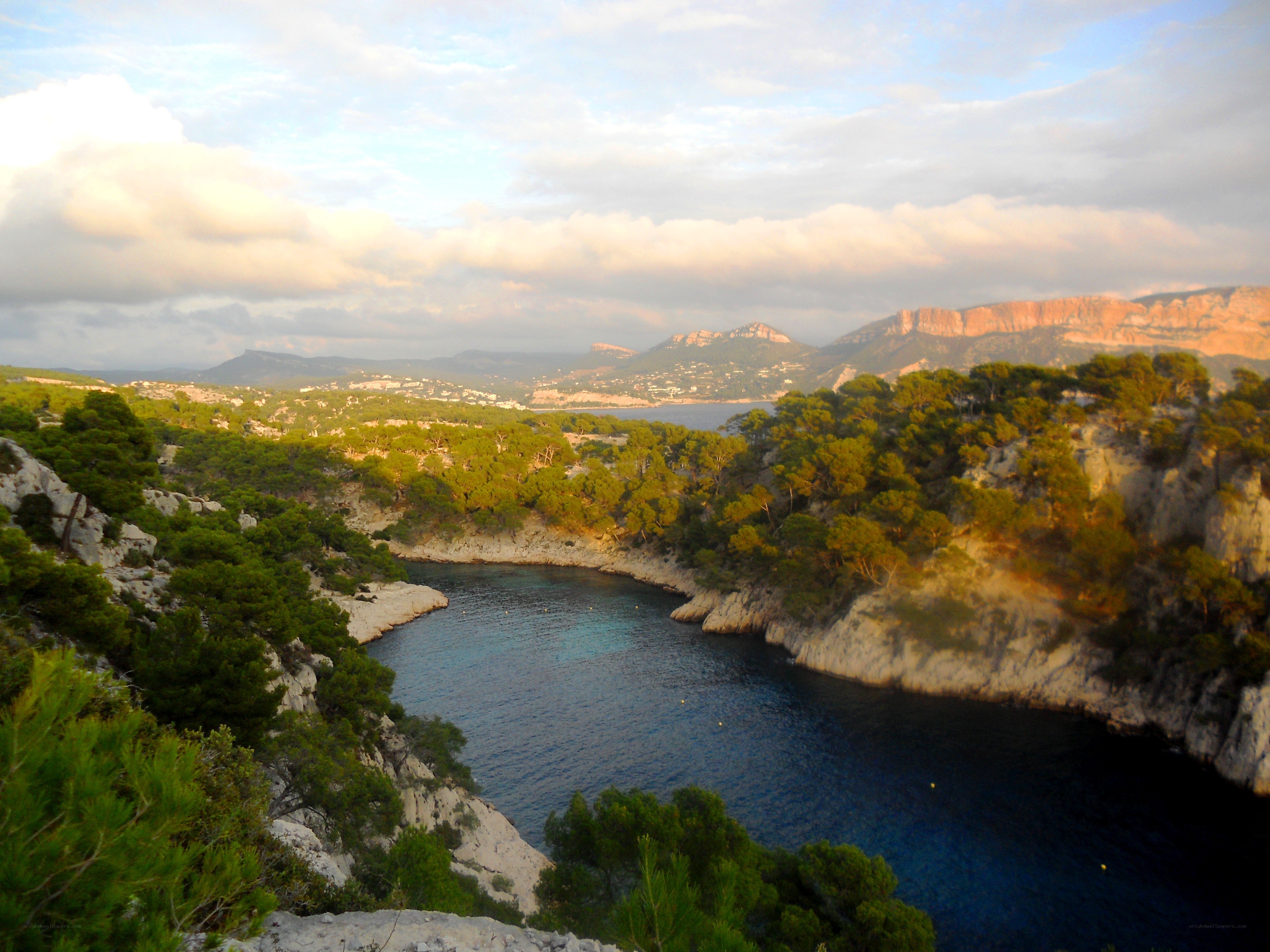 coastal cove at sunset