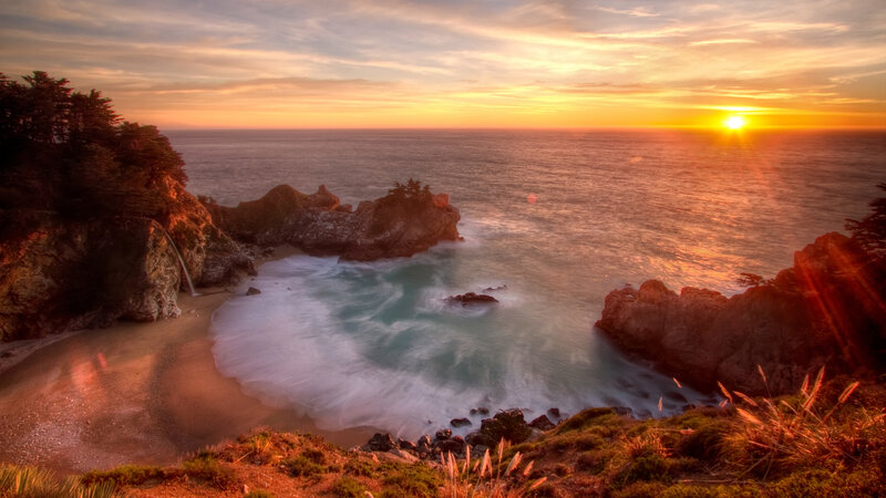 Coastal Cove at Sunset — Orange