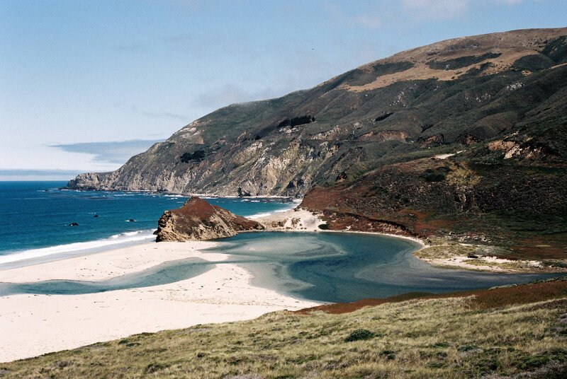 Coastal Cove with Beach — Blue, Serene, Afternoon, Photograph, Ocean