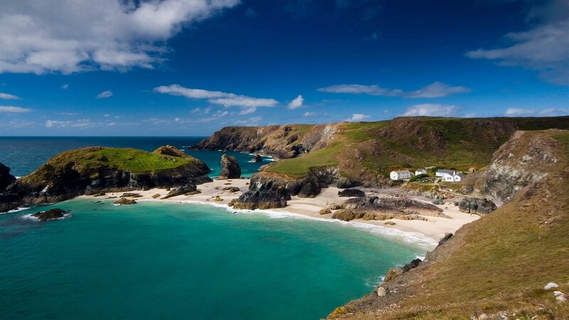 Coastal Cove with Beach — Blue, Serene, Afternoon