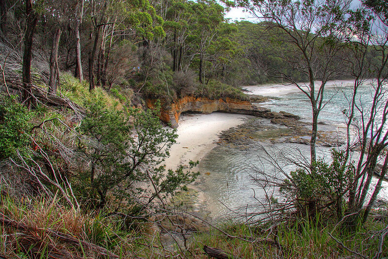 Coastal Cove with Beach — Green