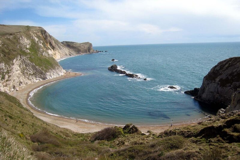 coastal cove with cliffs