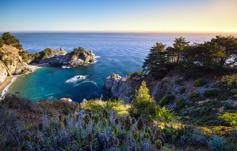 Coastal Cove with Rocks — Blue, Serene
