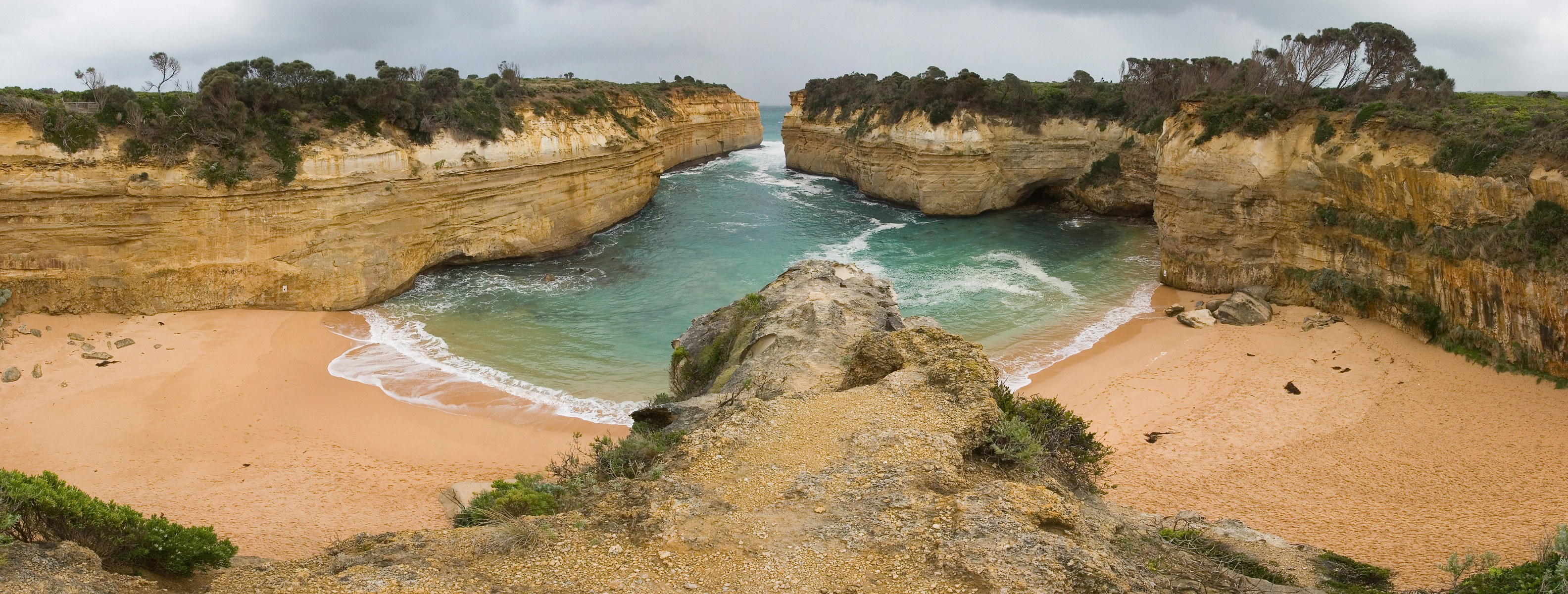 coastal cove with sandy beach