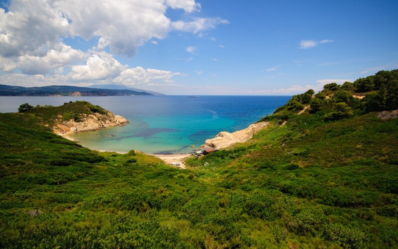 Coastal cove with turquoise water