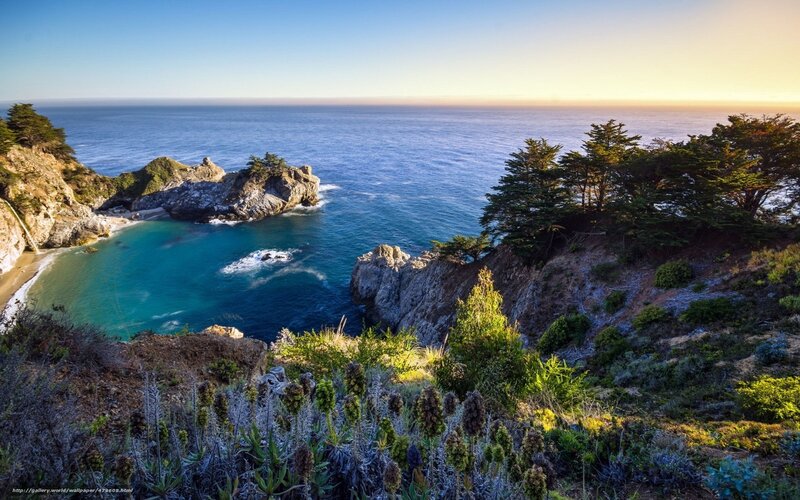Coastal Cove with Turquoise Water — Blue, Serene