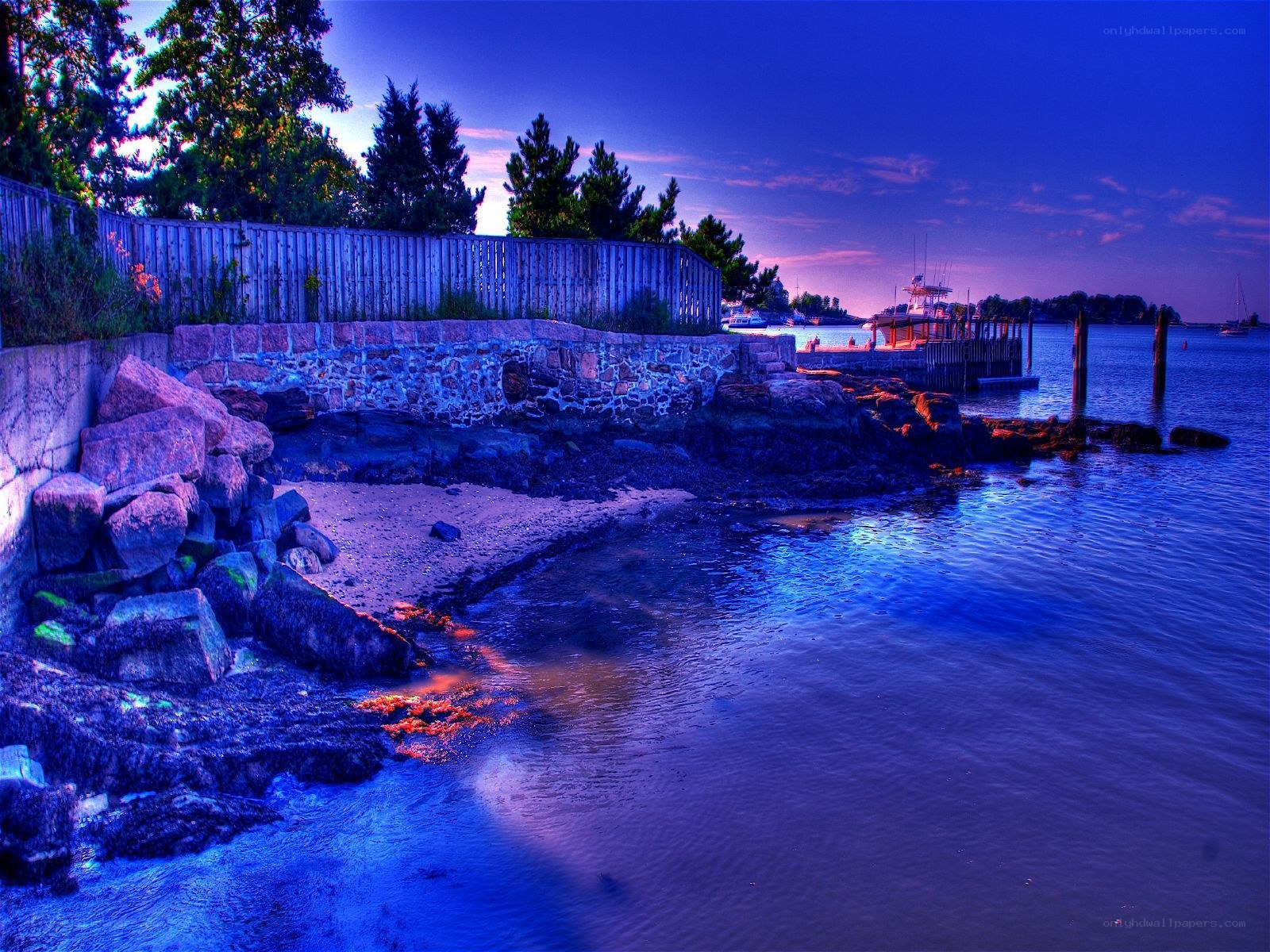 coastal dock at twilight