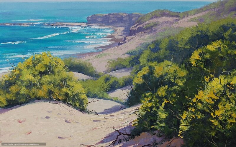 Coastal Dunes and Ocean — Blue, Serene