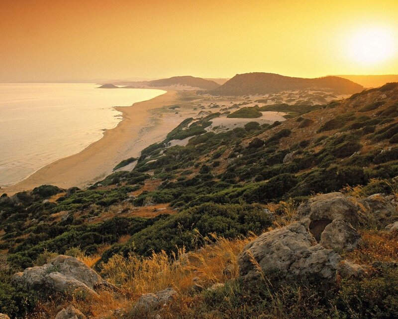 Coastal Dunes at Sunset — Orange, Serene, Photograph
