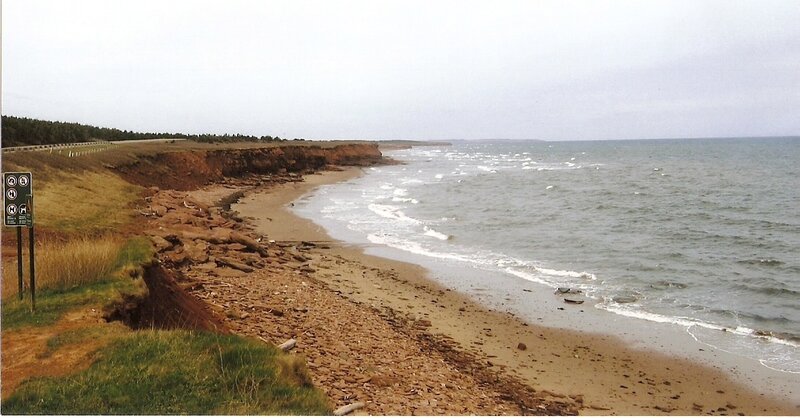 coastal erosion at a sandy beach
