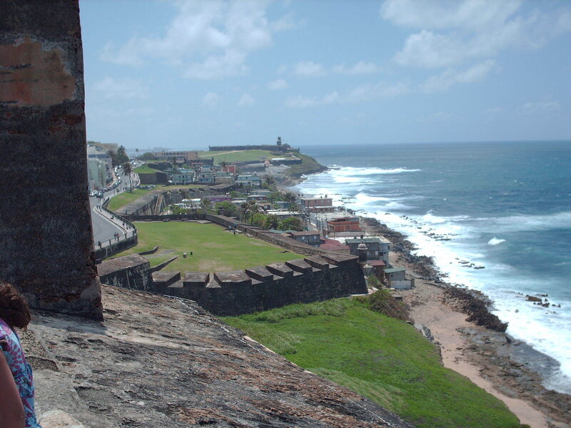 coastal fort and town view