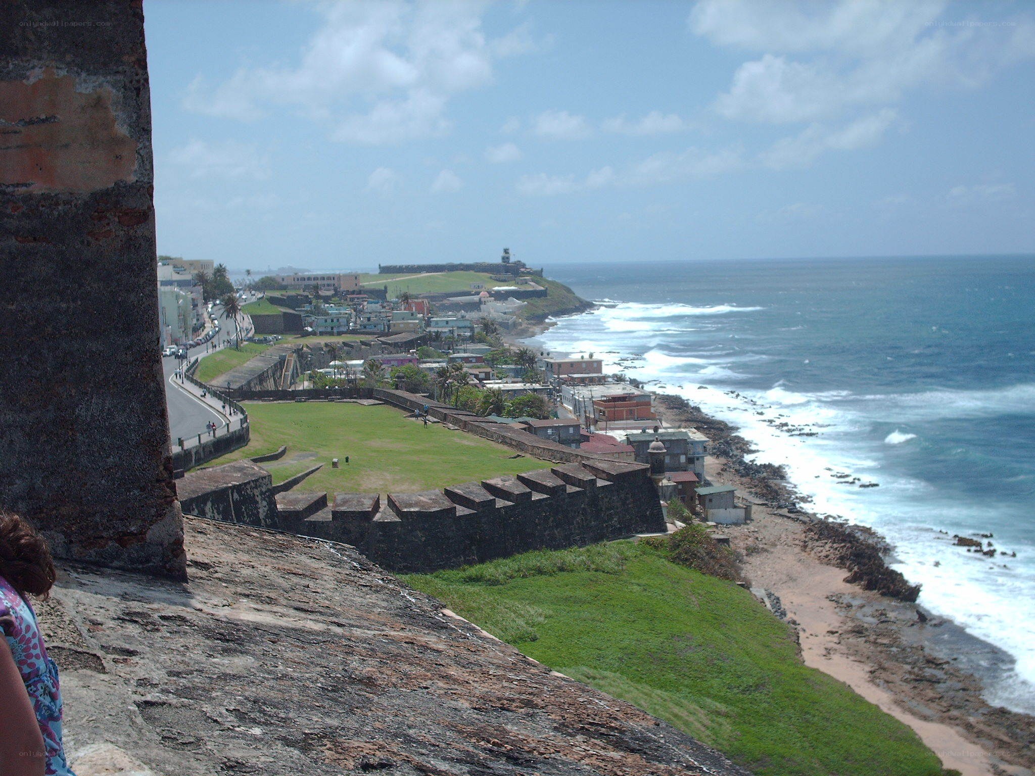 coastal fort and town view