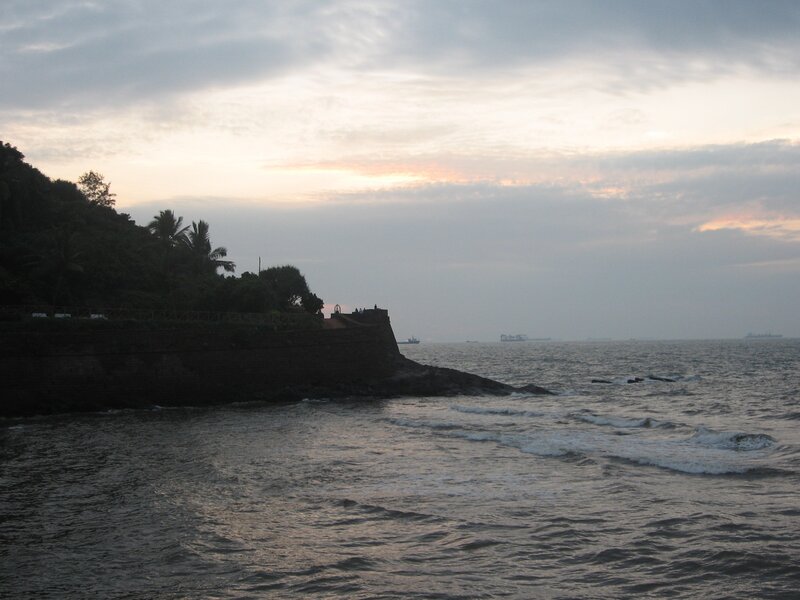 coastal fort at dusk