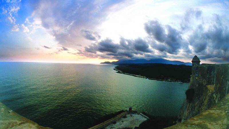 Coastal Fortress at Sunset