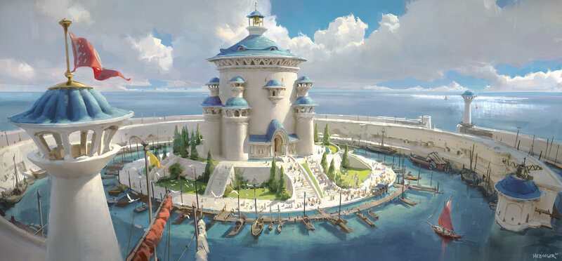 Coastal Fortress Harbor — Blue