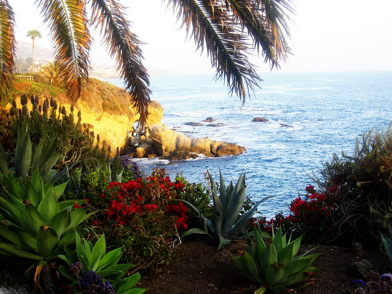 Coastal Garden with Ocean View — Blue