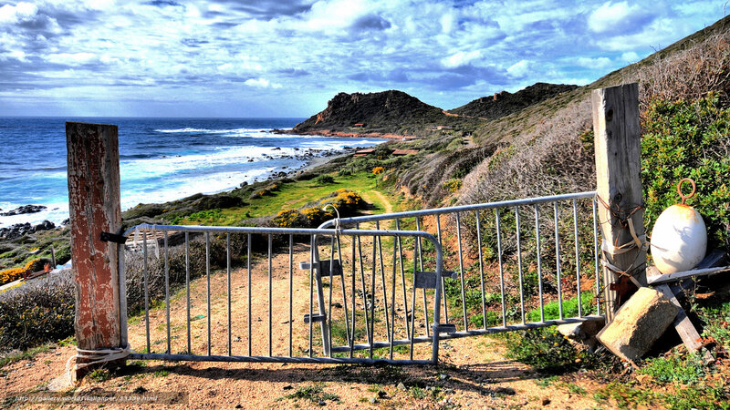 Coastal gate with ocean view