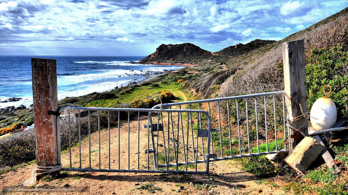 Coastal gate with ocean view
