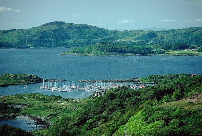 coastal harbor with boats