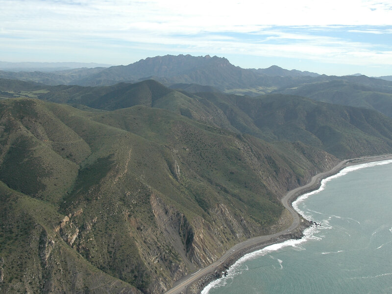 coastal highway along green mountains