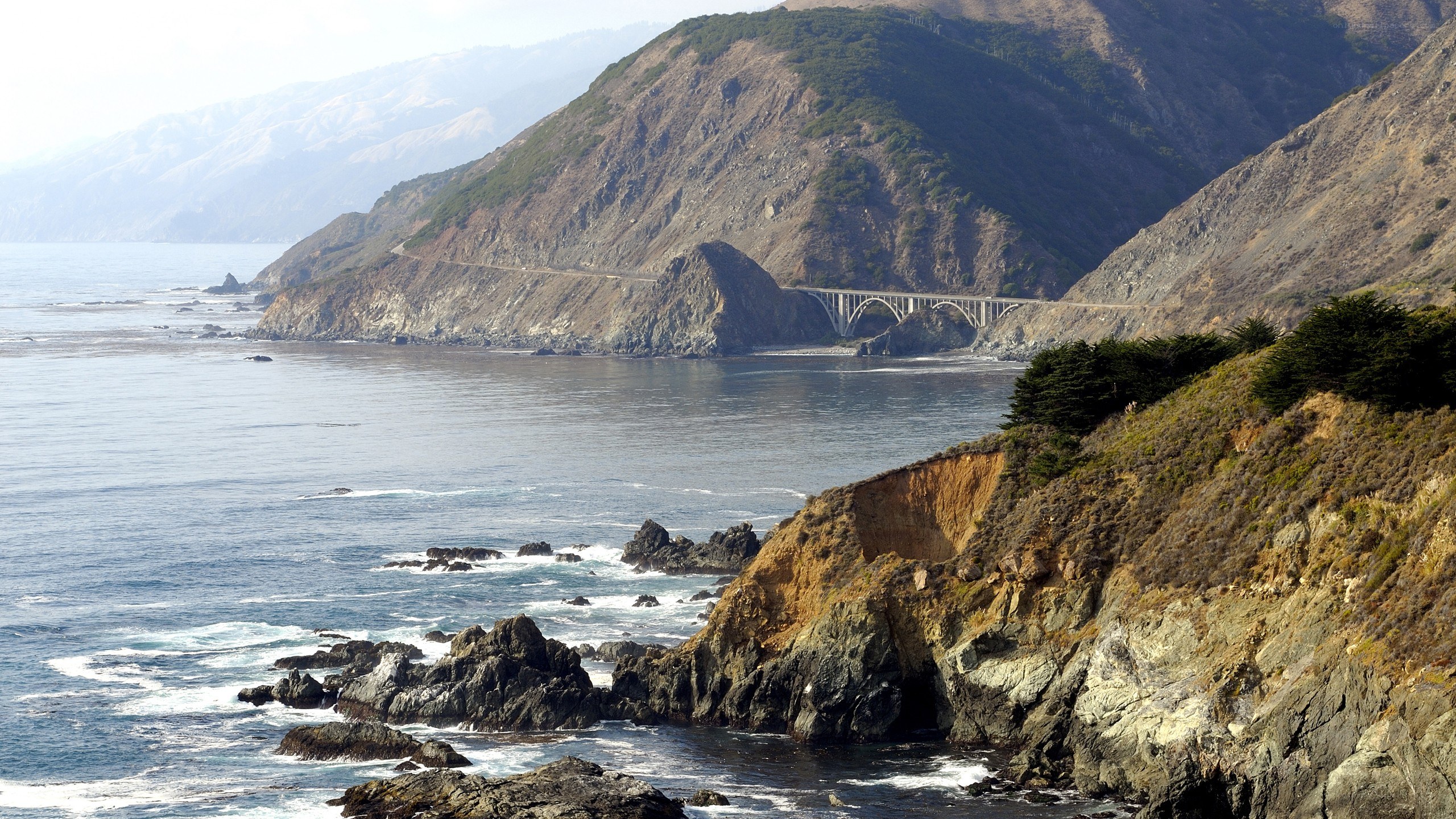 coastal highway with bridge