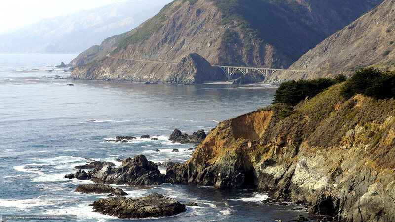 coastal highway with bridge
