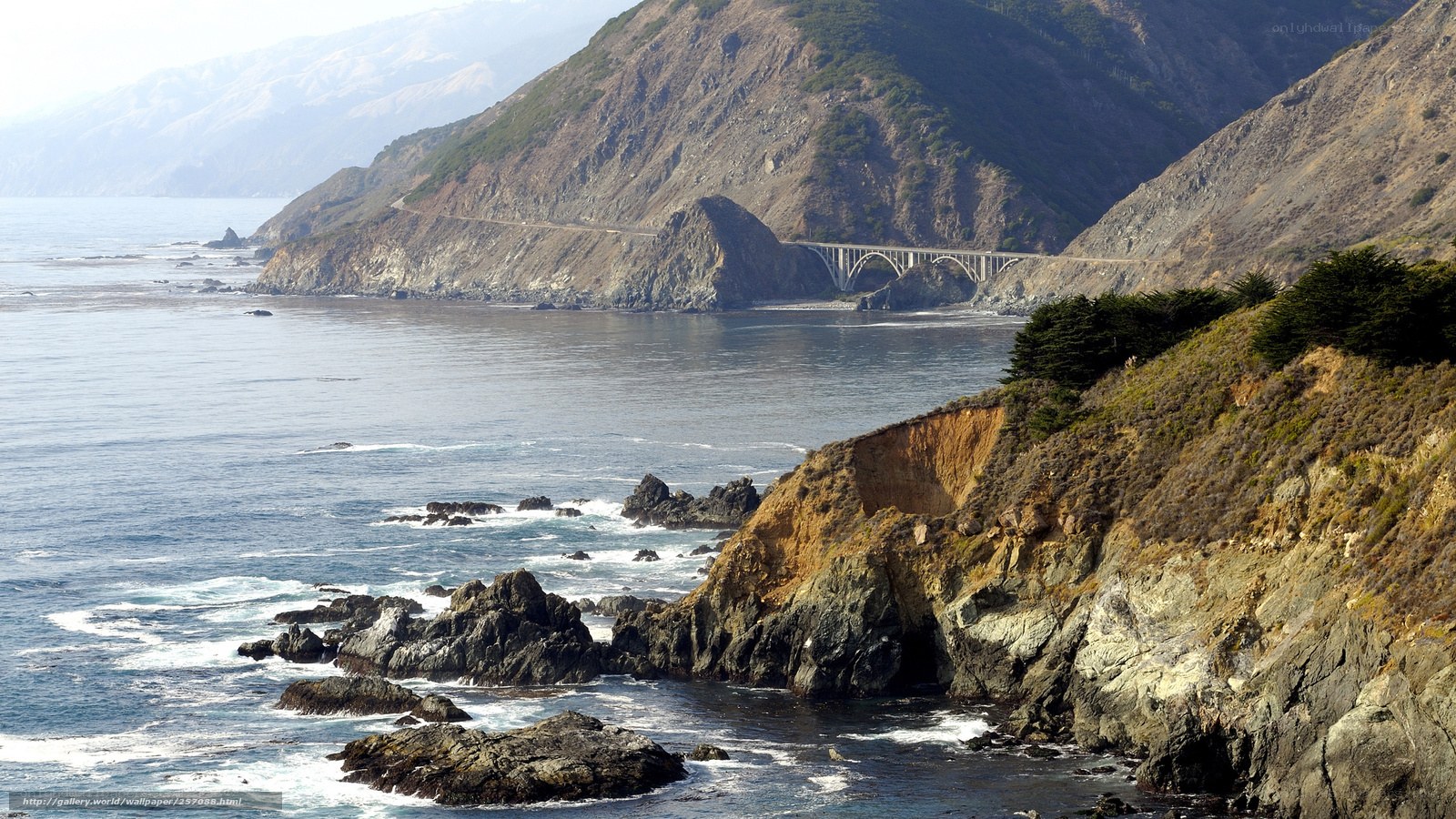 coastal highway with bridge