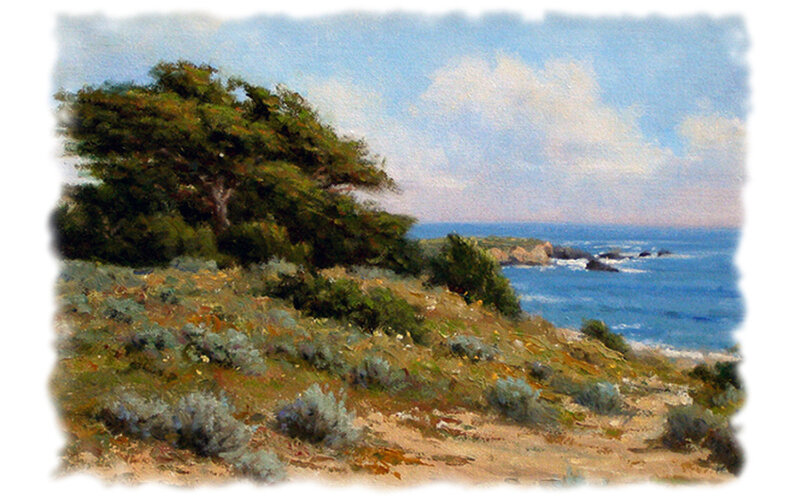 Coastal Hill with Trees