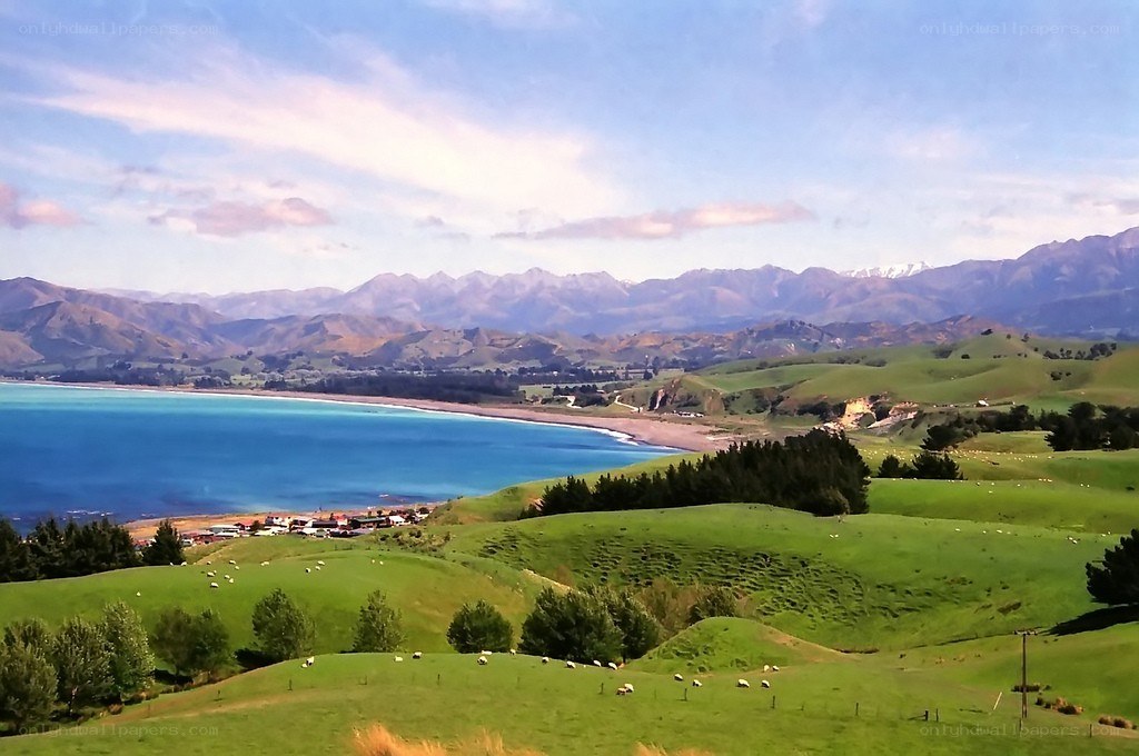 coastal hills and mountains view