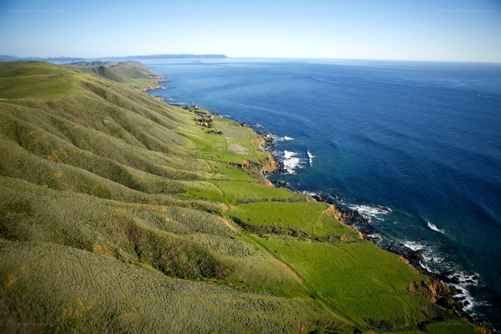 coastal hills overlooking the ocean