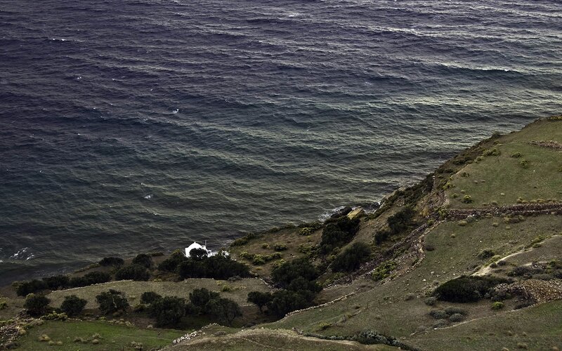 coastal hillside with sea view