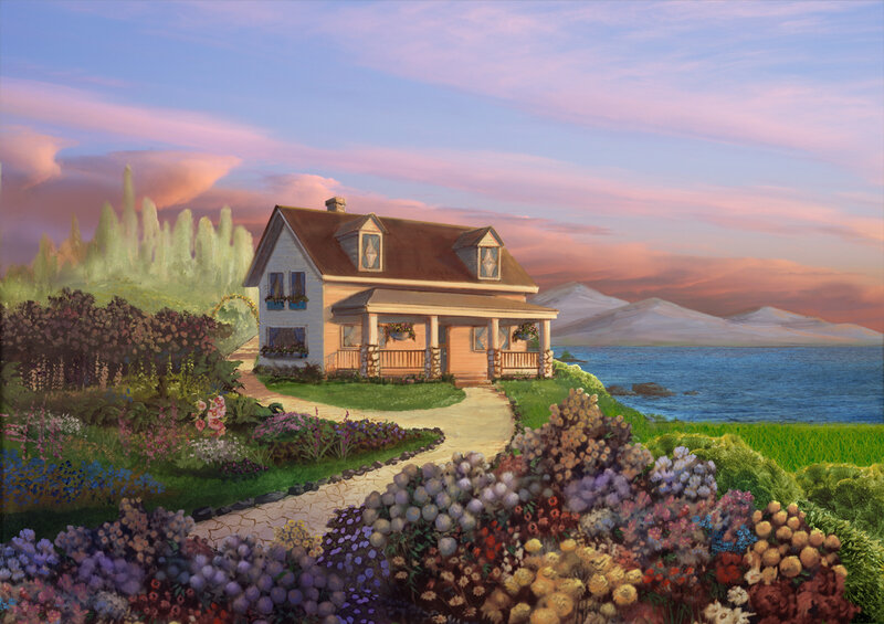 Coastal House with Garden — Blue