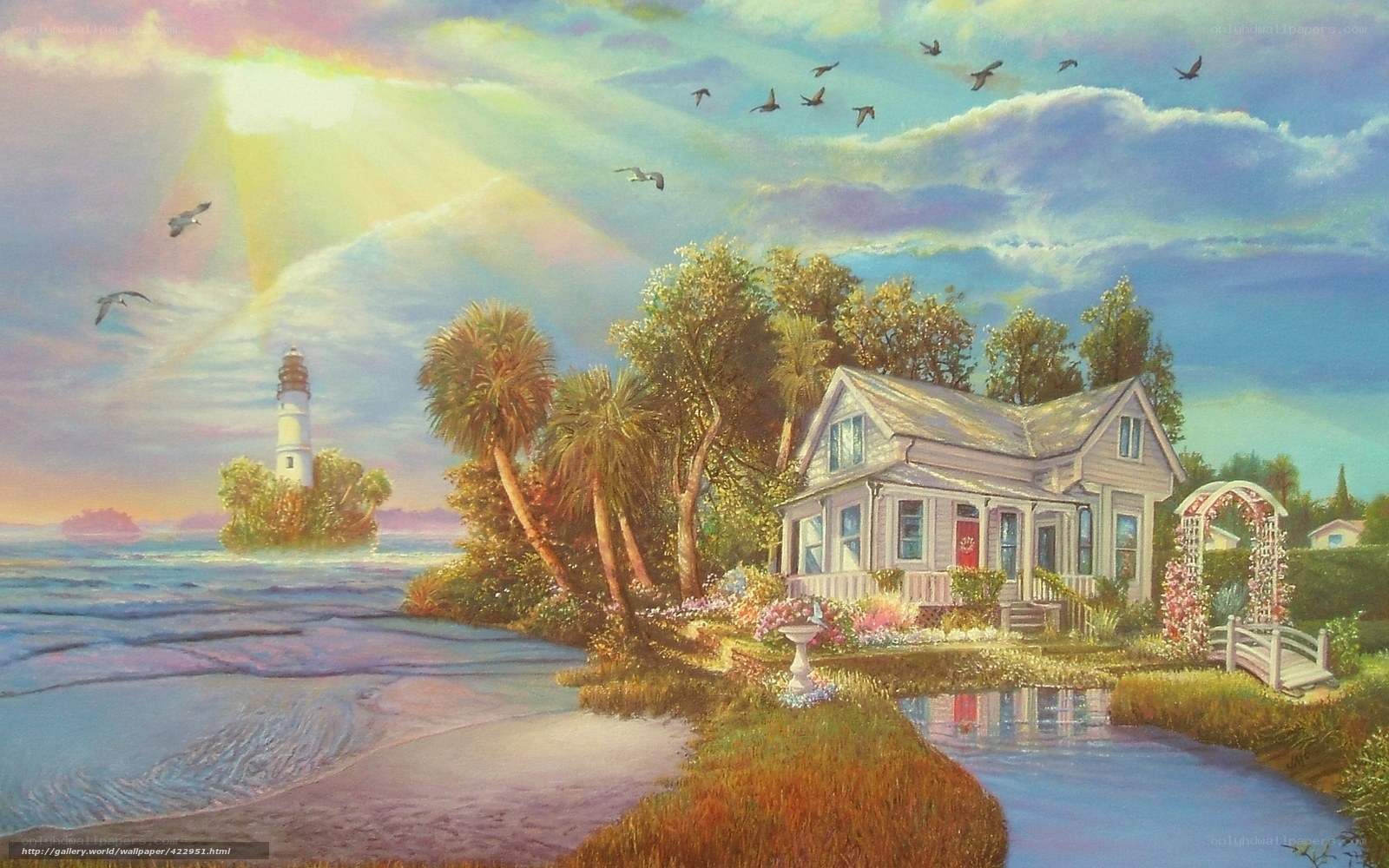 Coastal house with lighthouse
