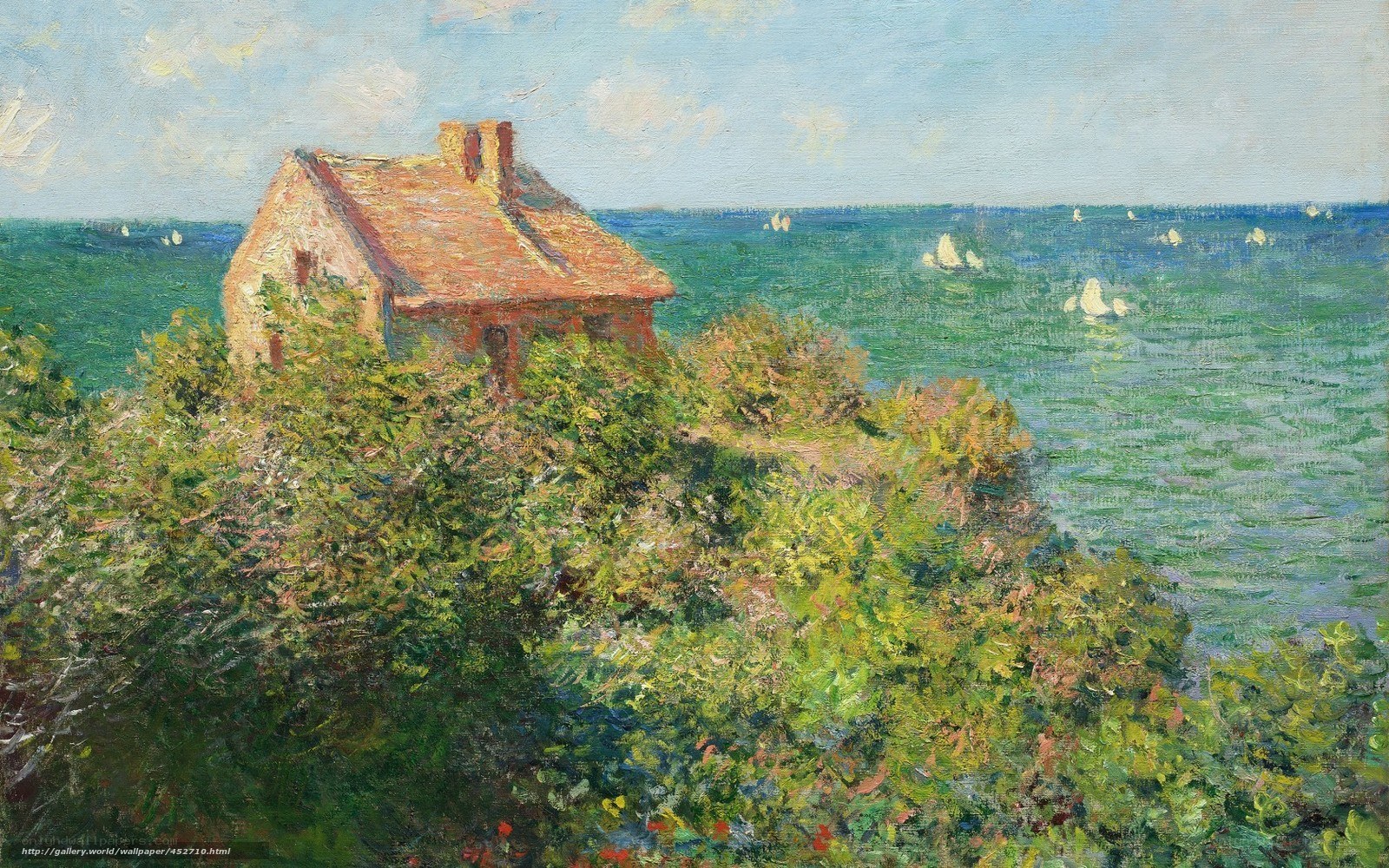 Coastal House with Sailboats