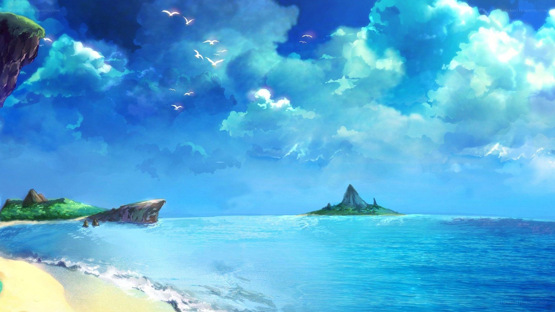 Coastal island landscape