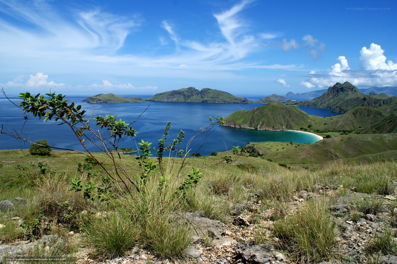Coastal island landscape view