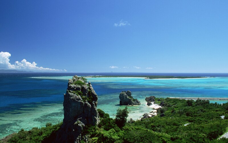 Coastal island with turquoise water