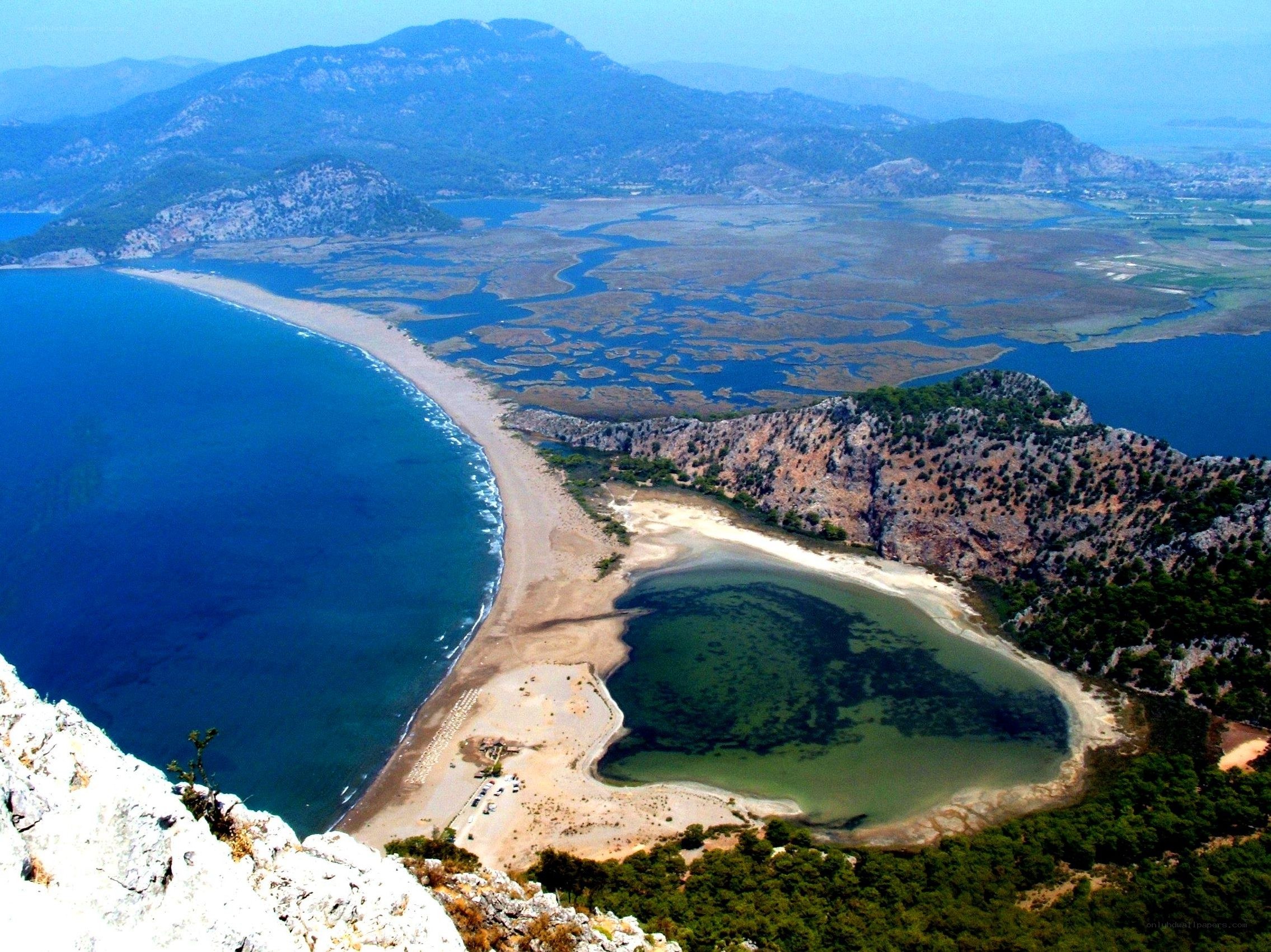 Coastal lagoon and mountains