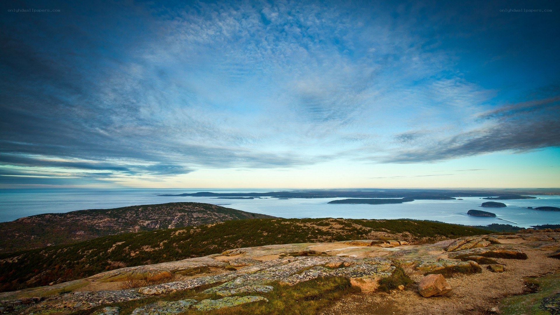 coastal landscape at dusk