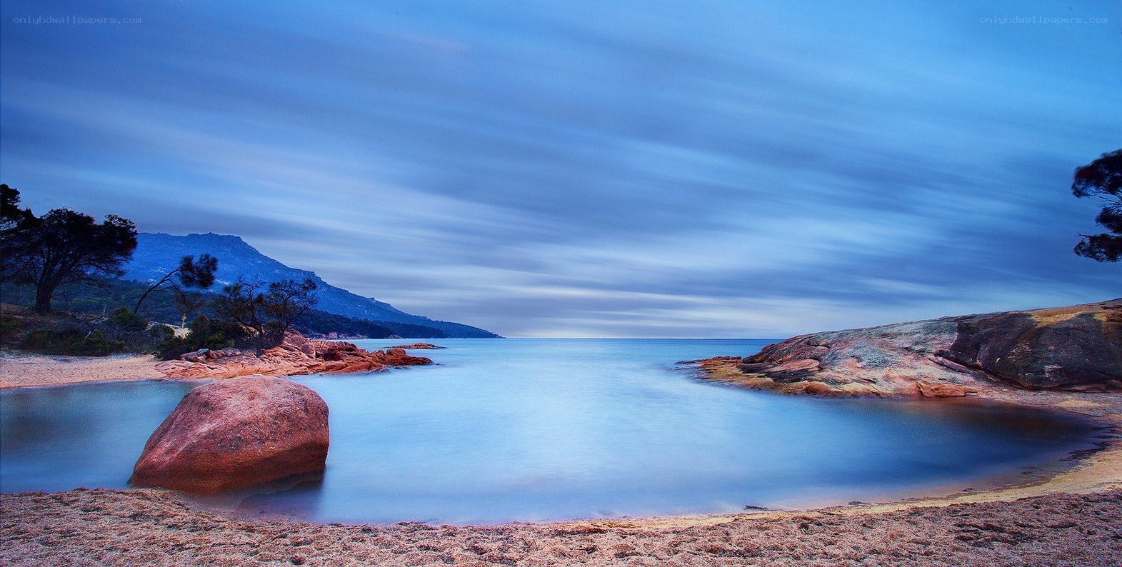coastal landscape at dusk