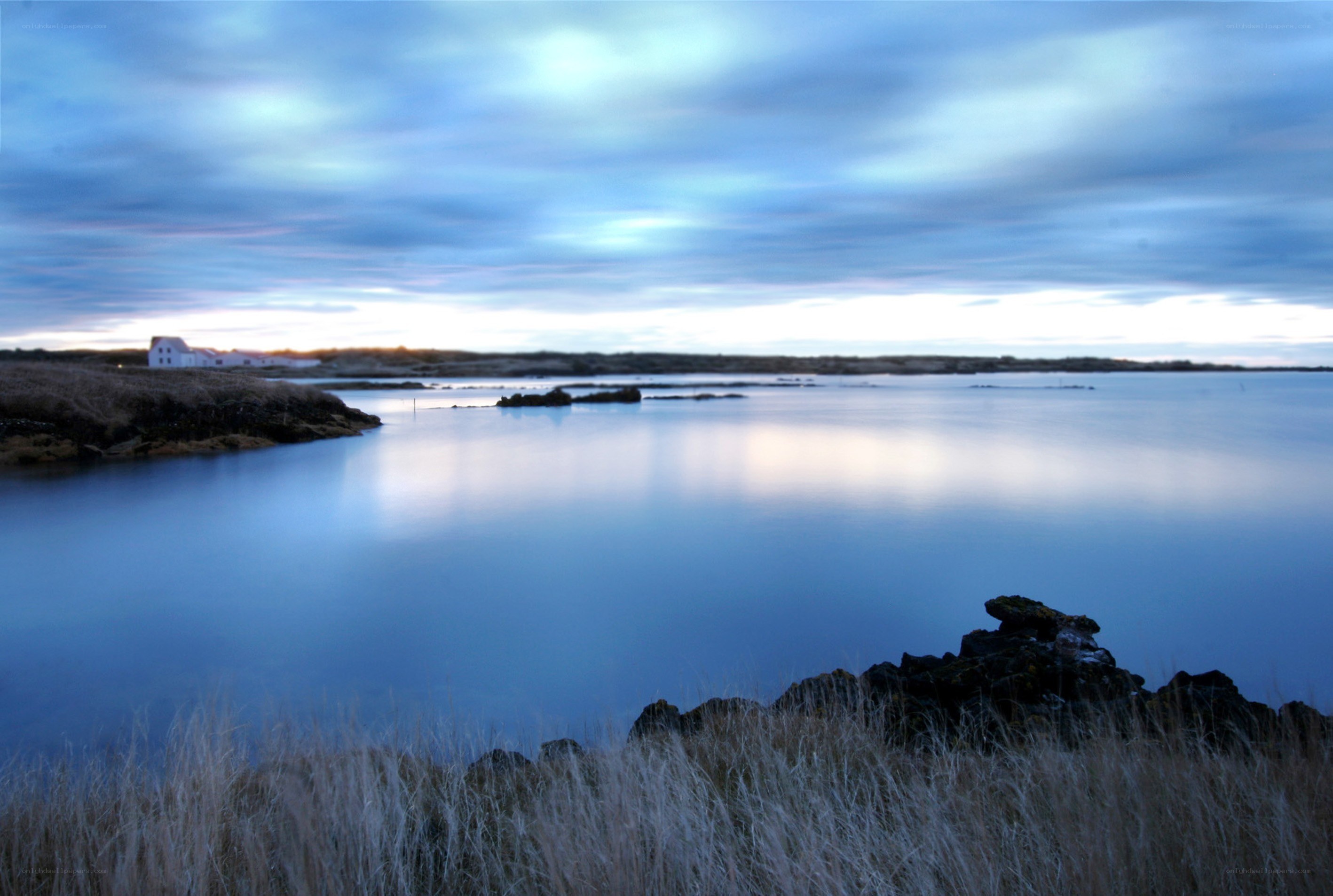coastal landscape at dusk