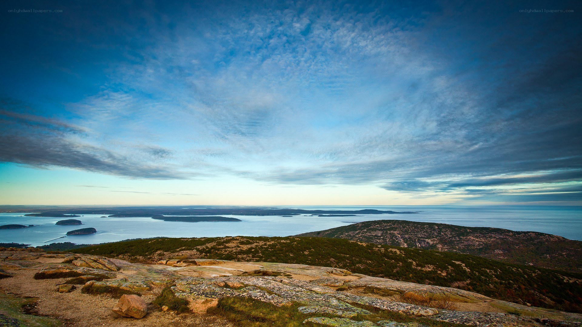 coastal landscape at dusk