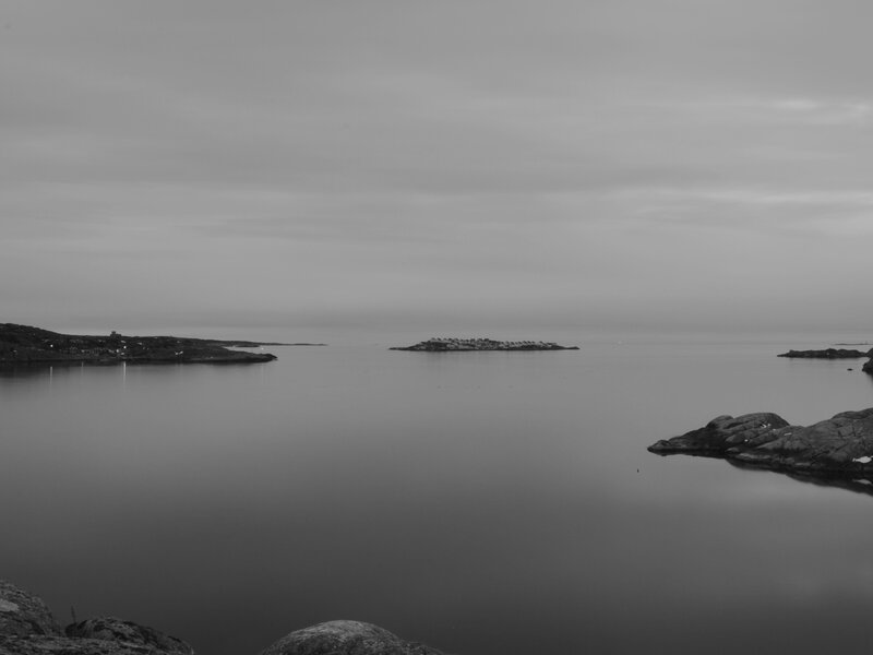 coastal landscape at dusk