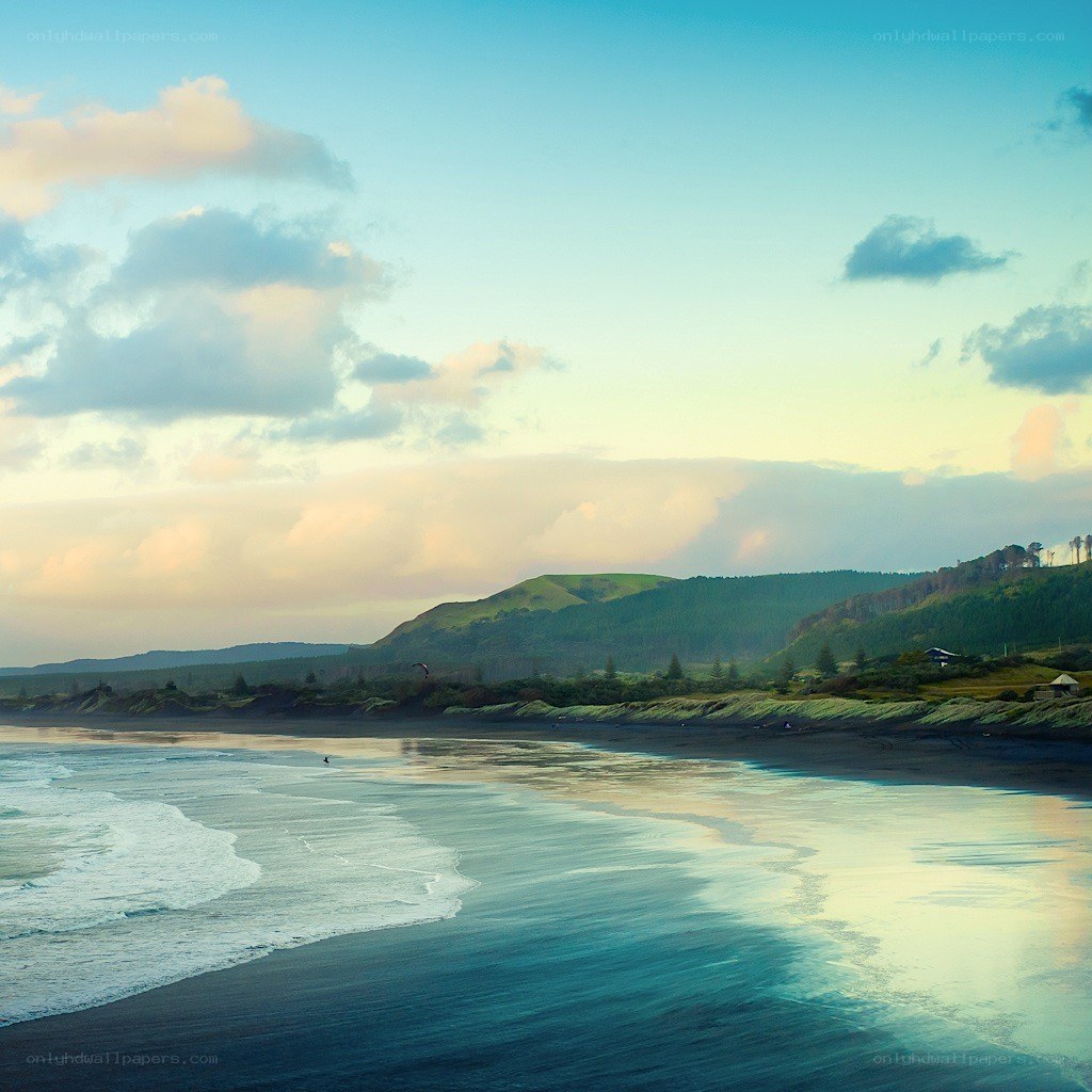 coastal landscape at dusk