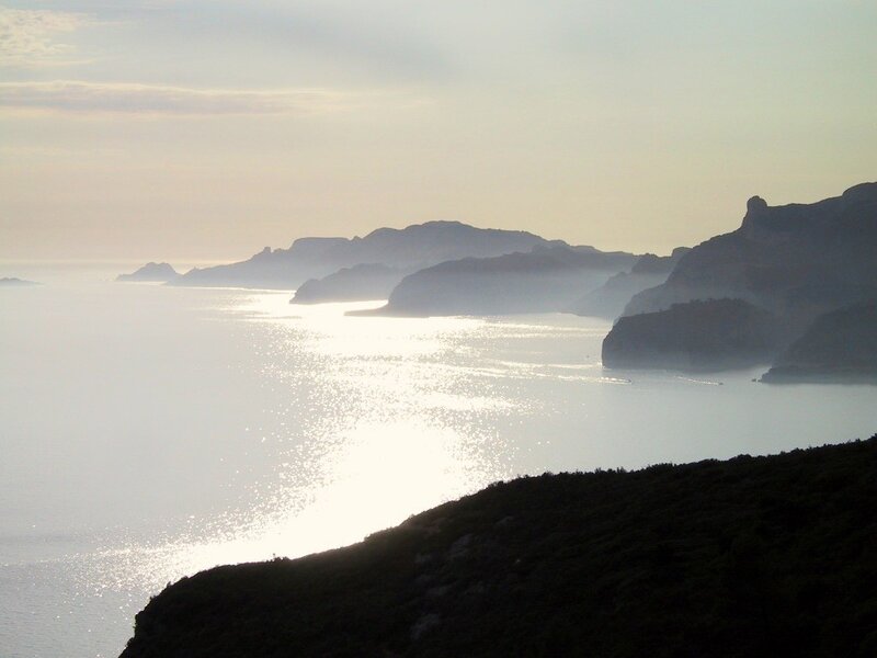 Coastal Landscape at Sunset — Gray