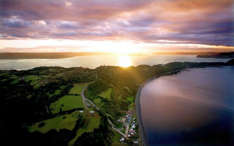 Coastal Landscape at Sunset — Green