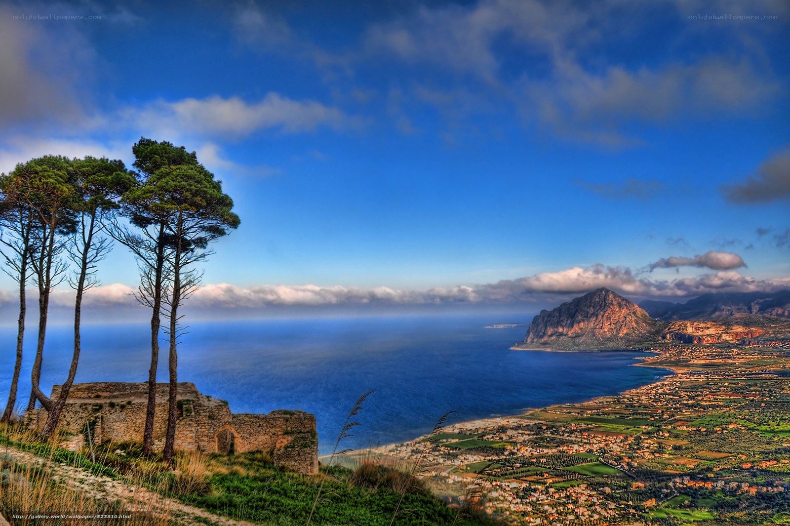 coastal landscape with ancient ruins