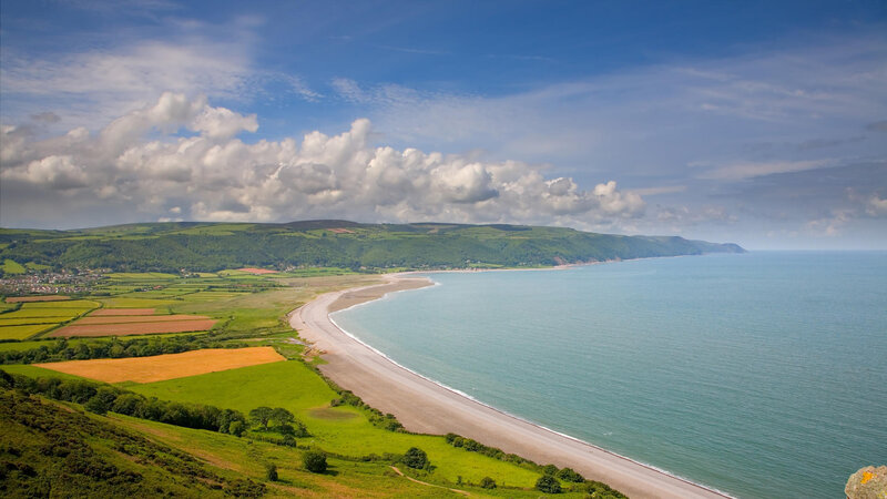 Coastal Landscape with Beach — Blue
