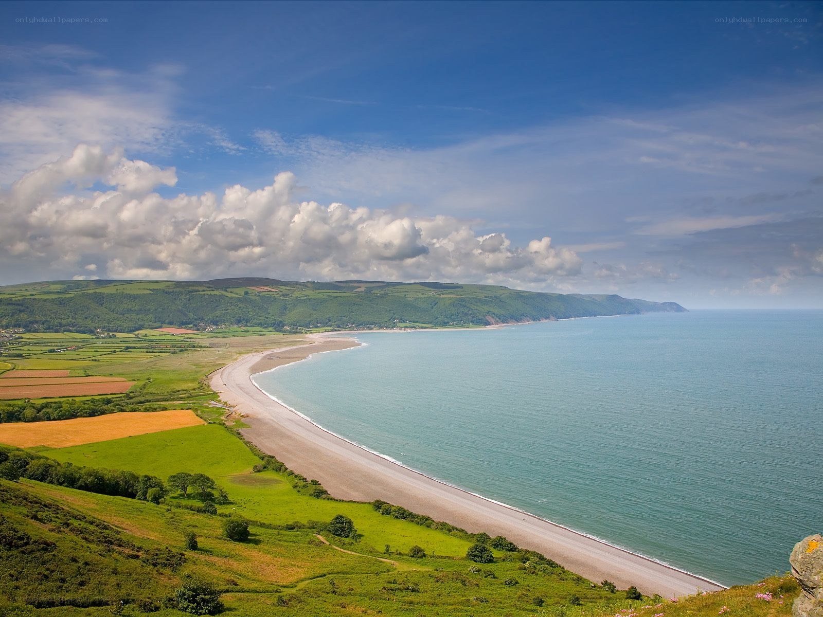 coastal landscape with beach