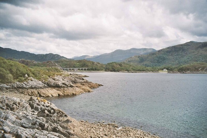 coastal landscape with bridge